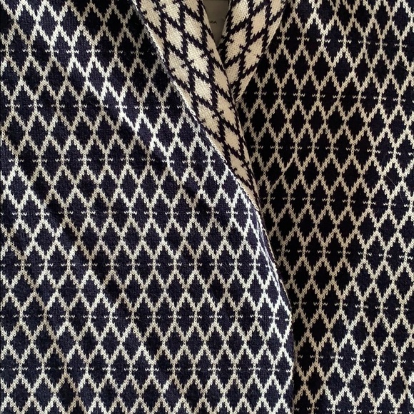 H & M Graphic Navy & White Open Cardigan US Small - Picture 3 of 5